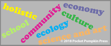 Definitionz, Language: words re-defined, culture, holistic, school, community, ecology, economy, science and art, and more